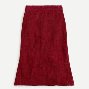 JCrew Textured Skirt with Peplum, Vintage Burgundy (16) NWT